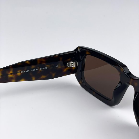 Prada PR06YS 2AU8C1 Sunglasses Havana Tortoise Dark Brown Rectangle Unisex - Picture 12 of 12